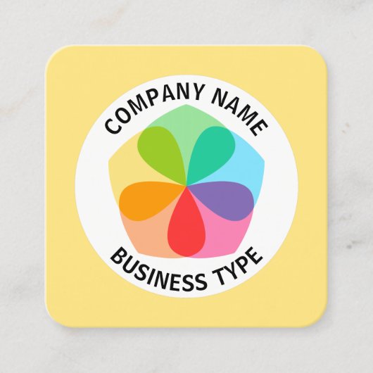 Geometrische ventilator - Bleek geel #FFE67F Vierkante Visitekaartje (Voorkant)