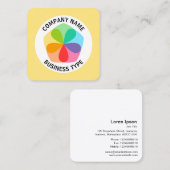 Geometrische ventilator - Bleek geel #FFE67F Vierkante Visitekaartje (Voorkant / Achterkant)