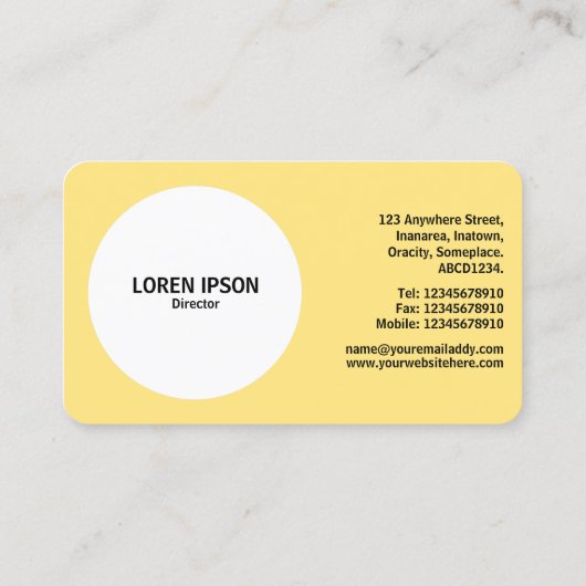 Geometrische ventilator - Bleek geel #FFE67F Visitekaartje (Achterkant)
