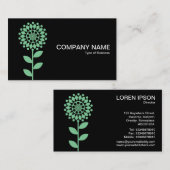 Geometrische ventilator - Faded groen op zwart Visitekaartje (Voorkant / Achterkant)