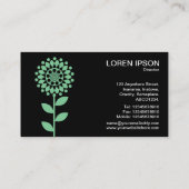 Geometrische ventilator - Faded groen op zwart Visitekaartje (Achterkant)