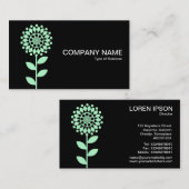 Geometrische ventilator - Ghost Green op zwart Visitekaartje (Voorkant / Achterkant)