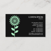 Geometrische ventilator - Ghost Green op zwart Visitekaartje (Achterkant)