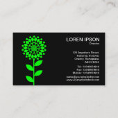 Geometrische ventilator - Groen op zwart Visitekaartje (Achterkant)
