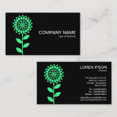 Geometrische ventilator - Mint Green op zwart Visitekaartje (Voorkant / Achterkant)