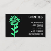 Geometrische ventilator - Mint Green op zwart Visitekaartje (Achterkant)