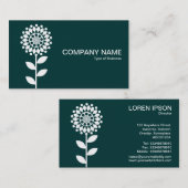 Geometrische ventilator - wit op donkergroen 00333 visitekaartje (Voorkant / Achterkant)