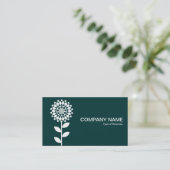 Geometrische ventilator - wit op donkergroen 00333 visitekaartje (Staand voorkant)