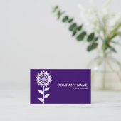 Geometrische ventilator - Wit op Dp Paars Visitekaartje (Staand voorkant)