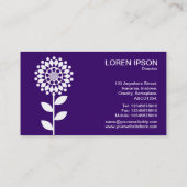Geometrische ventilator - Wit op Dp Paars Visitekaartje (Achterkant)