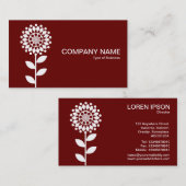 Geometrische ventilator - Wit op Ruby Visitekaartje (Voorkant / Achterkant)