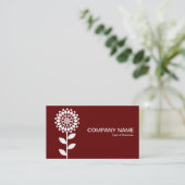 Geometrische ventilator - Wit op Ruby Visitekaartje (Staand voorkant)