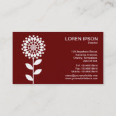 Geometrische ventilator - Wit op Ruby Visitekaartje (Achterkant)