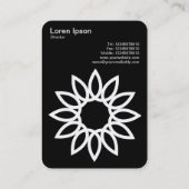 Geometrische ventilator - wit op zwart visitekaartje (Achterkant)