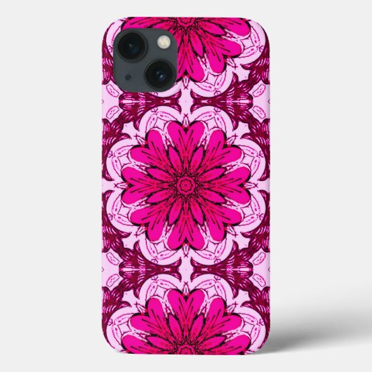 Geometrische ventilatorpatronen in Bourgogne en Ma Case-Mate iPhone Case (Achterkant)