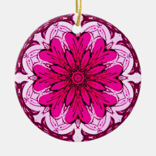 Geometrische ventilatorpatronen in Bourgogne en Ma Keramisch Ornament