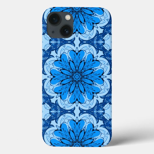 Geometrische ventilatorpatronen in Cerulean & Ligh Case-Mate iPhone Case (Achterkant)