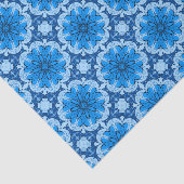 Geometrische ventilatorpatronen in Cerulean & Ligh Tissuepapier (Detail)