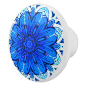 Geometrische ventilatorpatronen in kobalt Blue en Keramische Knop (Rechts)