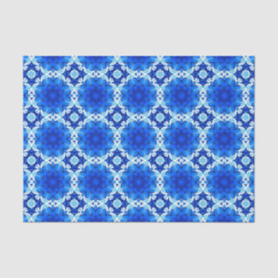 Geometrische ventilatorpatronen in kobalt Blue en Tissuepapier
