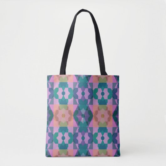 Geometrische ventilatorpatronen tote bag (Voorkant)