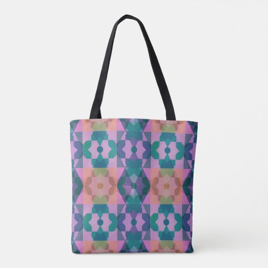 Geometrische ventilatorpatronen tote bag (Achterkant)