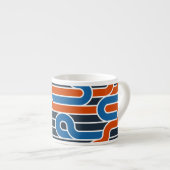 Geometrische verdraaide lijnen espresso kop (Voorkant rechts)