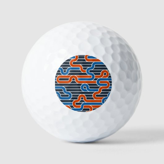 Geometrische verdraaide lijnen  golfballen (Voorkant)