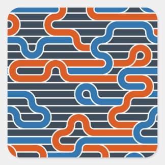 Geometrische verdraaide lijnen vierkante sticker