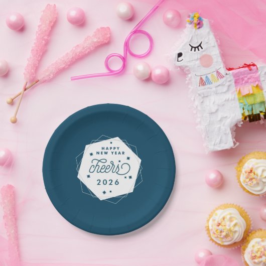 Geometrische verklikker | Eve-partij nieuwjaar Papieren Bordje (Feest)
