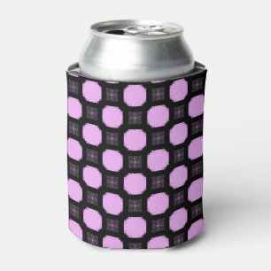 Geometrische versiering in roze en zwart. blikjeskoeler