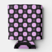 Geometrische versiering in roze en zwart. blikjeskoeler (Achterkant)