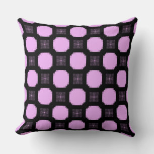 Geometrische versiering in roze en zwart. kussen