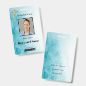 Geometrische verticale foto-ID van Caduceus Badge (Voor- en achterkant)