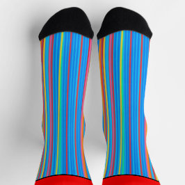 Geometrische verticale strepen Rood bovenaan Sokken