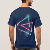 Geometrische vibes: violette driehoek T-shirt (Achterkant)