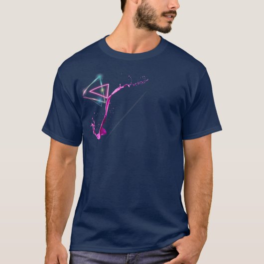 Geometrische vibes: violette driehoek T-shirt (Voorkant)