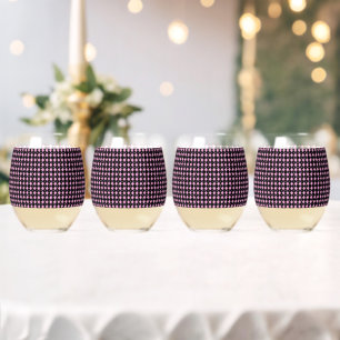Geometrische Vibrant Gradient Pink Diamond Pattern Wijnglas Zonder Voet