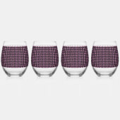 Geometrische Vibrant Gradient Pink Diamond Pattern Wijnglas Zonder Voet (Achterkant)