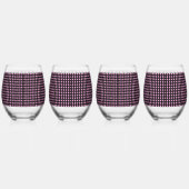 Geometrische Vibrant Gradient Pink Diamond Pattern Wijnglas Zonder Voet (Links)