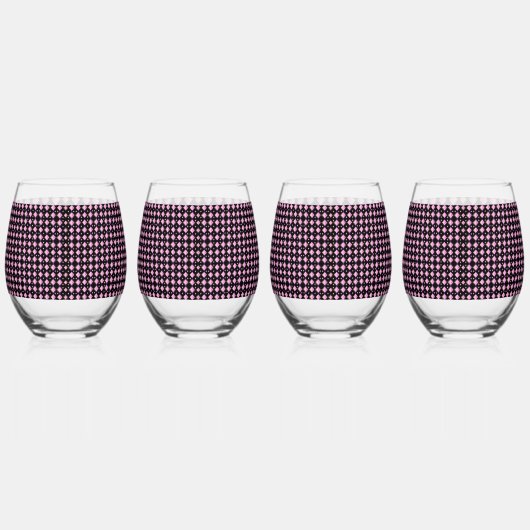 Geometrische Vibrant Gradient Pink Diamond Pattern Wijnglas Zonder Voet (Links)