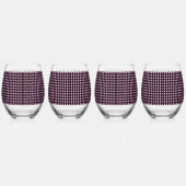 Geometrische Vibrant Gradient Pink Diamond Pattern Wijnglas Zonder Voet (Rechts)