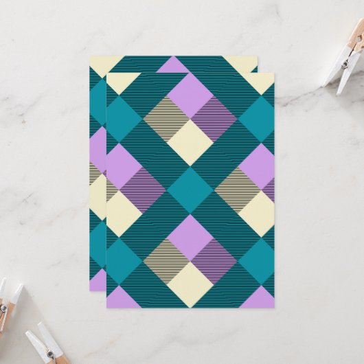 Geometrische vierkant Abstractie 20 Kaart (Voorkant / Achterkant in situ)