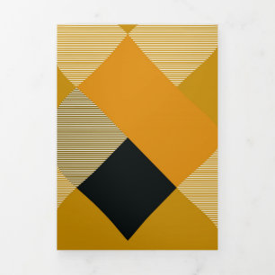 Geometrische vierkant Abstractie 9 Drieluik Wenskaart