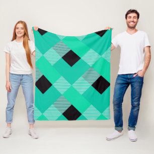 Geometrische vierkant afwijking 10 fleece deken