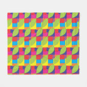 Geometrische vierkant Colorful Abstract Patroon Fleece Deken (Voorkant (Horizontaal))