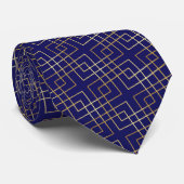 Geometrische vierkant lijnen Gold Vector Pattern N Stropdas (Opgerold)