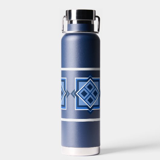 Geometrische vierkant Patroonwaterflacon Waterfles (Achterkant)