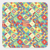 Geometrische vierkante meter vierkante sticker (Voorkant)