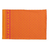 Geometrische vierkante Stippen | oranje warm roze Kussensloop (Achterkant)